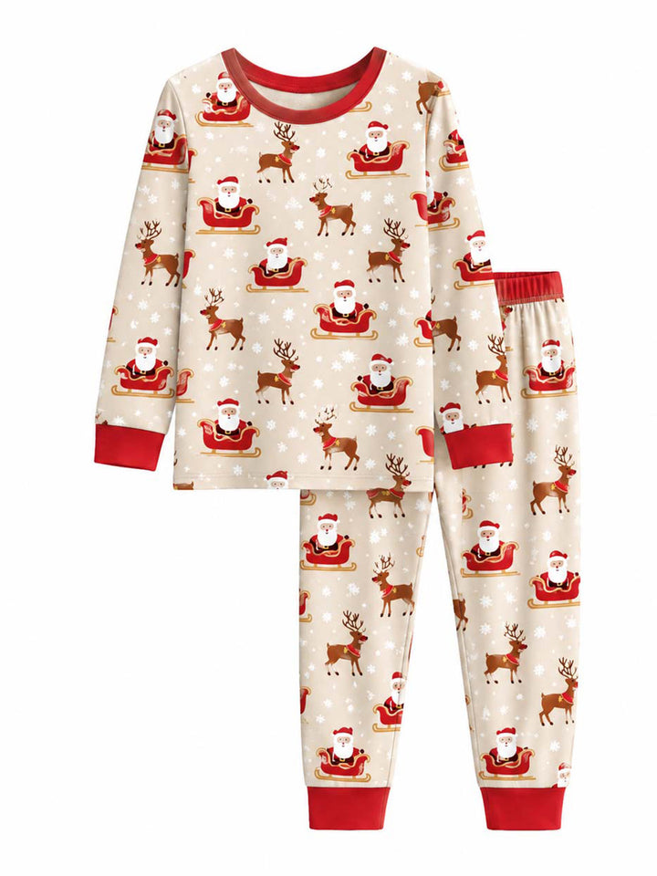 Santa and Reindeer Christmas Bamboo Men's Pajama Set