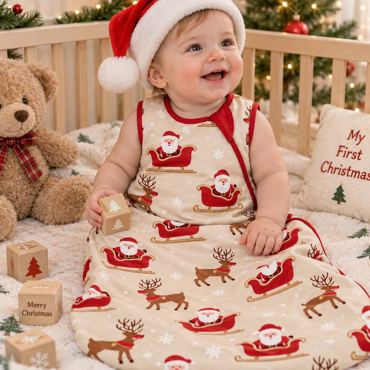 Santa and Reindeer Christmas Bamboo Sleep Bag