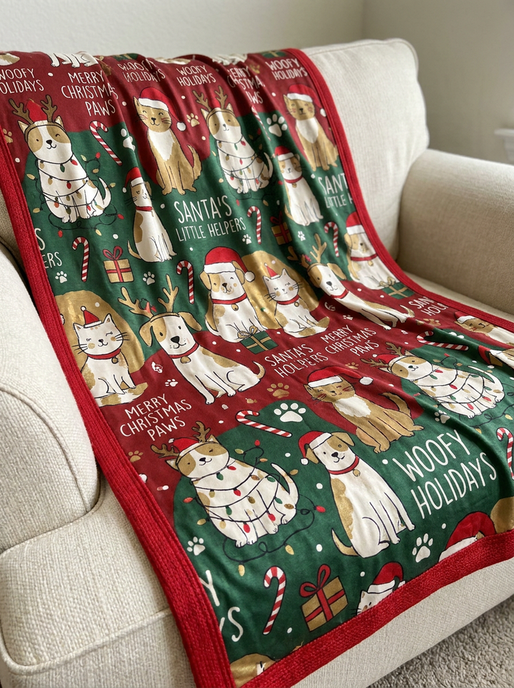 Santa's Furry Helpers Bamboo Blanket