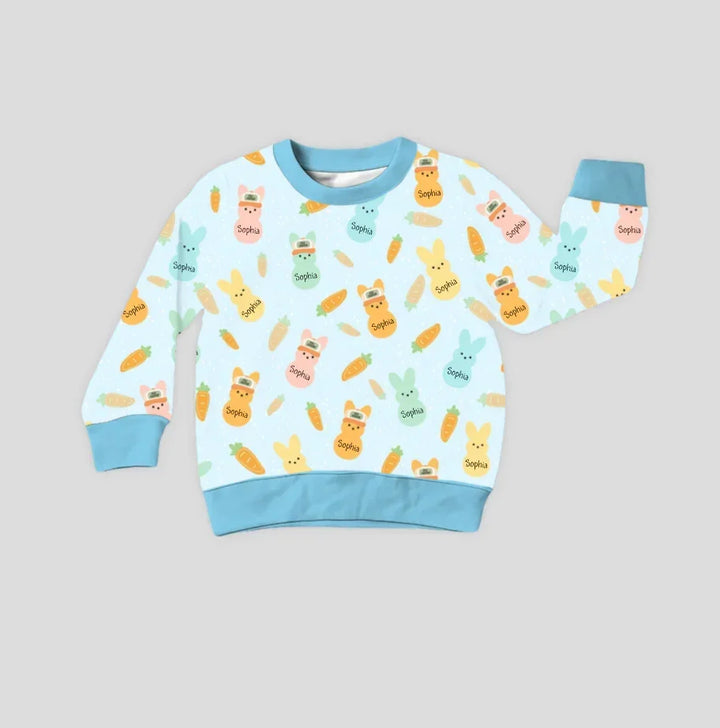 Custom Name Easter Bunny Bamboo Crewneck Sweatshirt