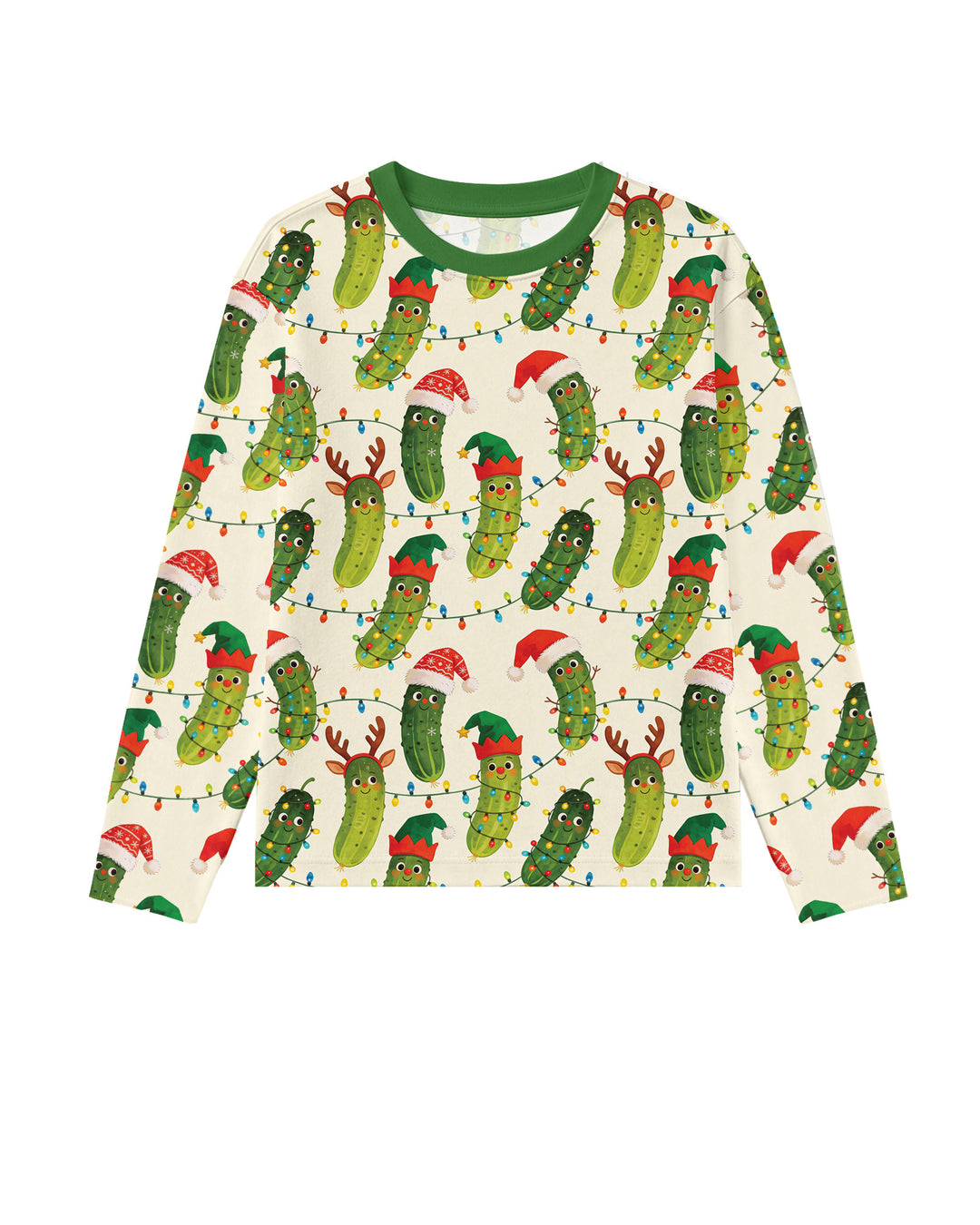 Cheerful Christmas Pickle Bamboo Men's Pajama Set