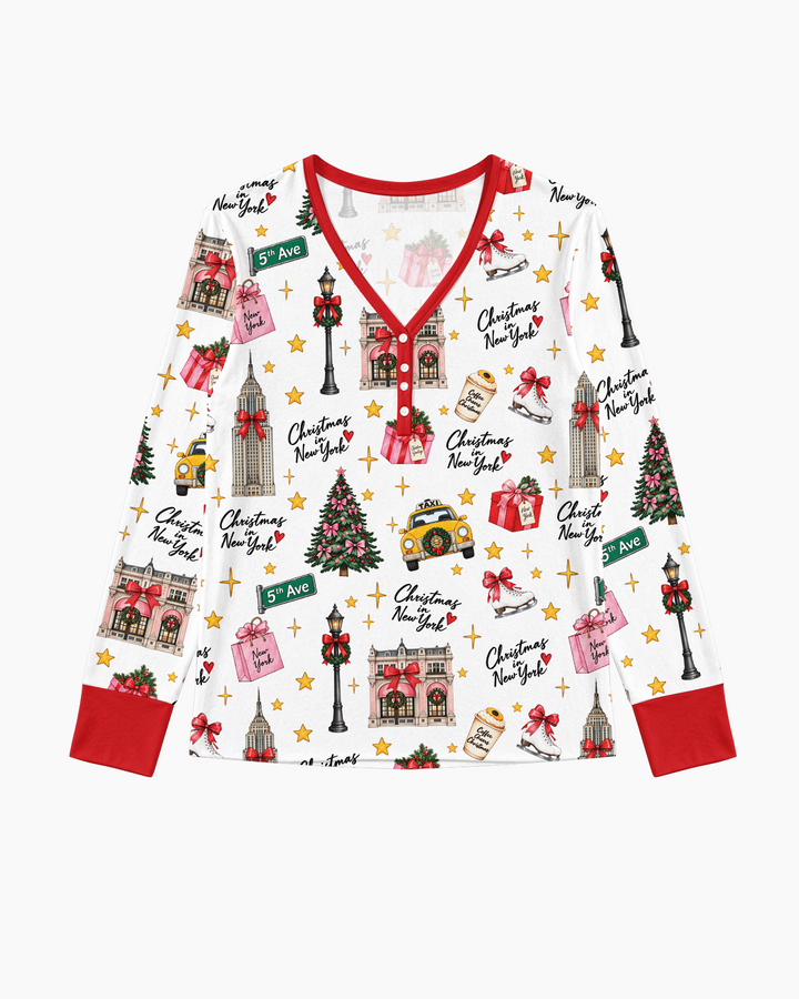 Christmas In NYC Bamboo Women Pajama Set