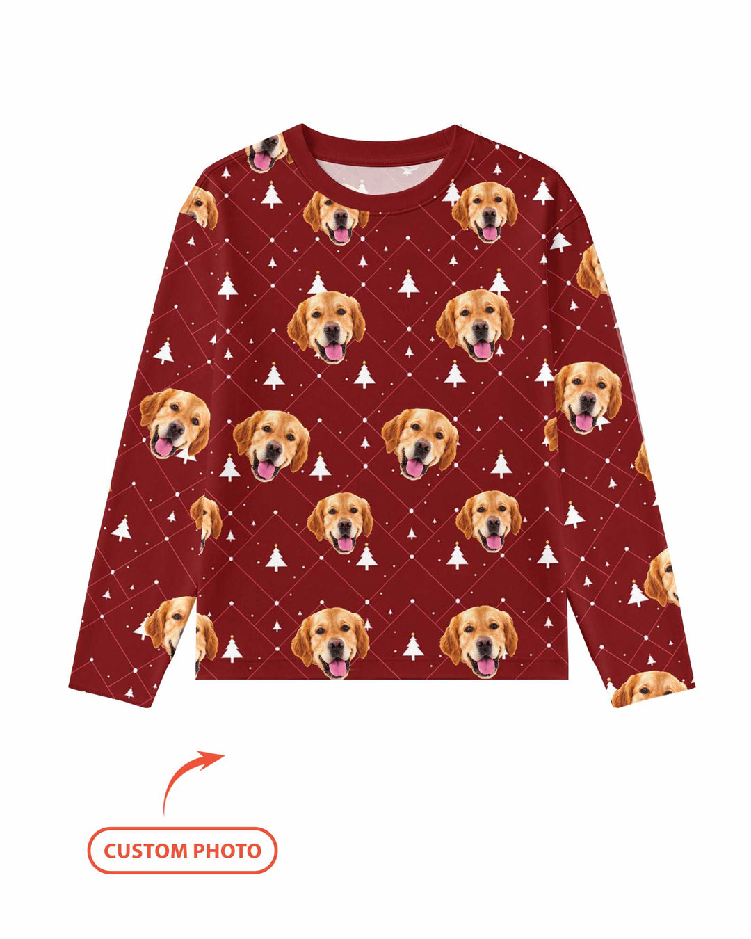 Custom Photo With Christmas Pattern Pajamas Bamboo Men's Pajama Set