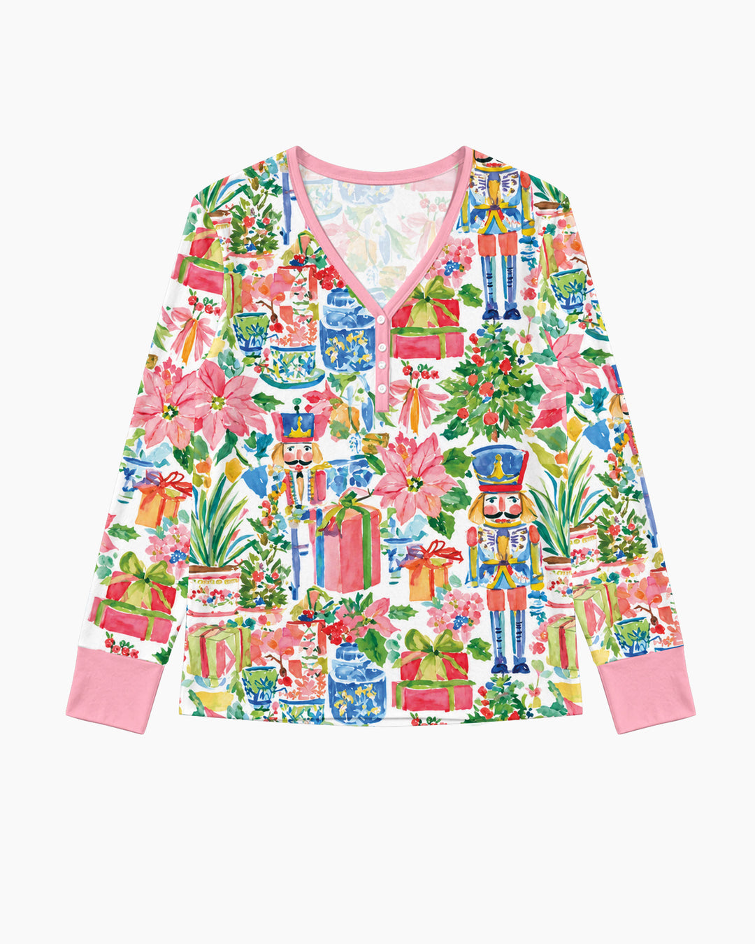 Watercolor Nutcracker Holiday Bamboo Women Pajama Set