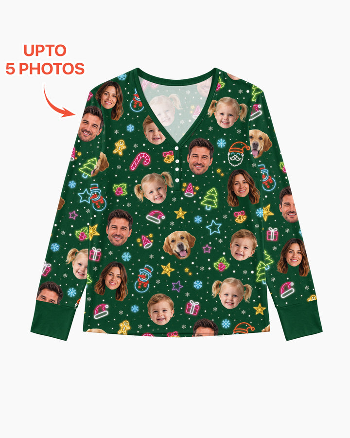 Christmas Faces Bamboo Women Pajama Set