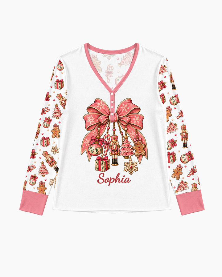 Custom Name Nutcracker The Bow Bamboo Women Pajama Set