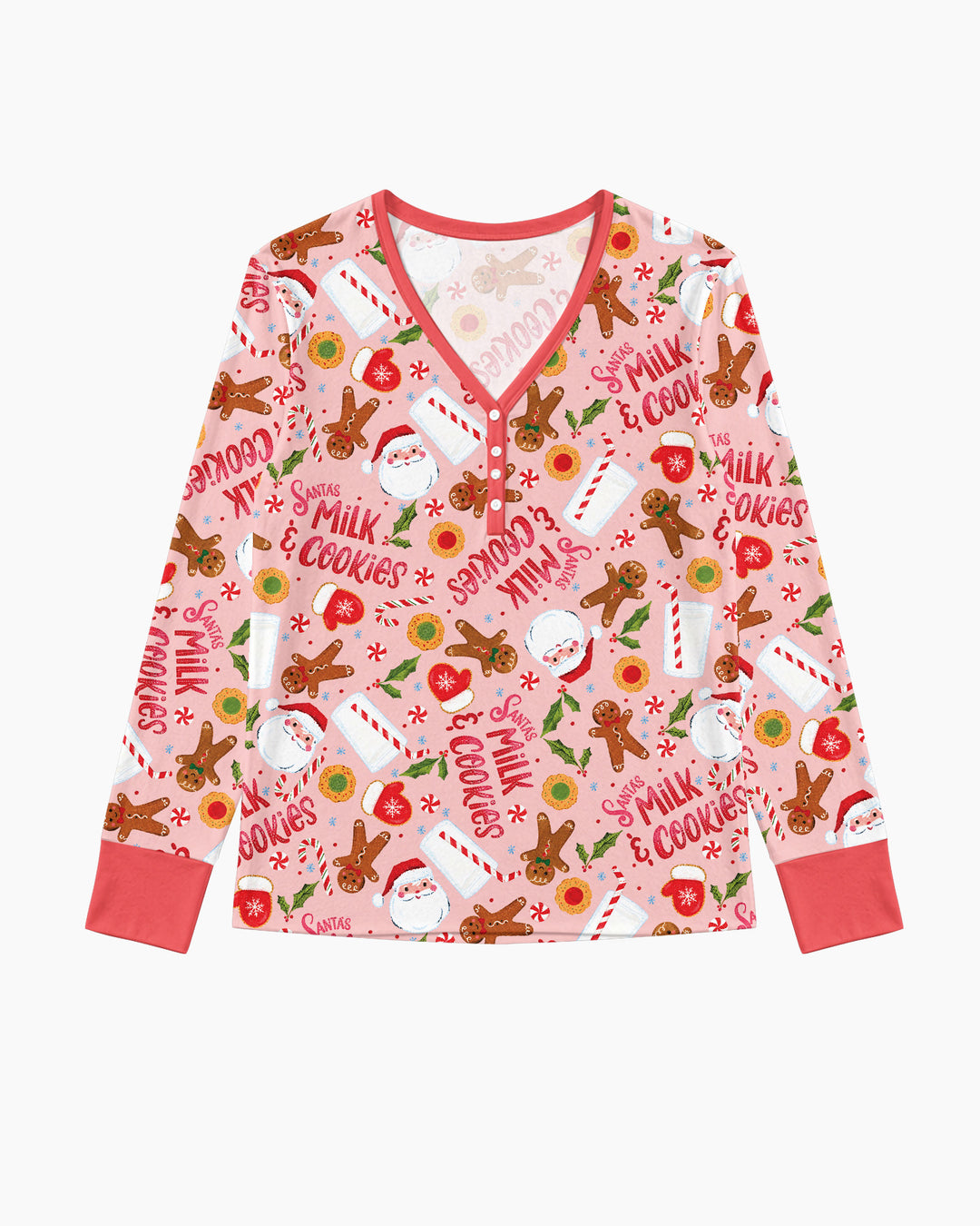 Santas, Milk and Cookies Bamboo Women Pajama Set