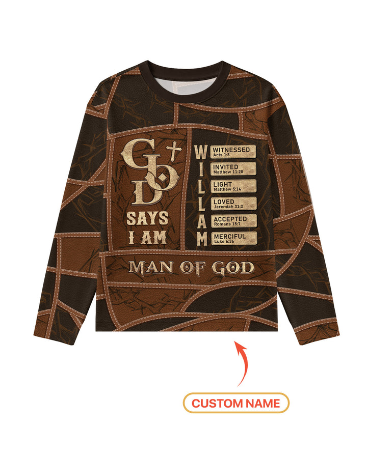 Personalized God Says I Am Letter In Bible Bamboo Men's Pajama Set