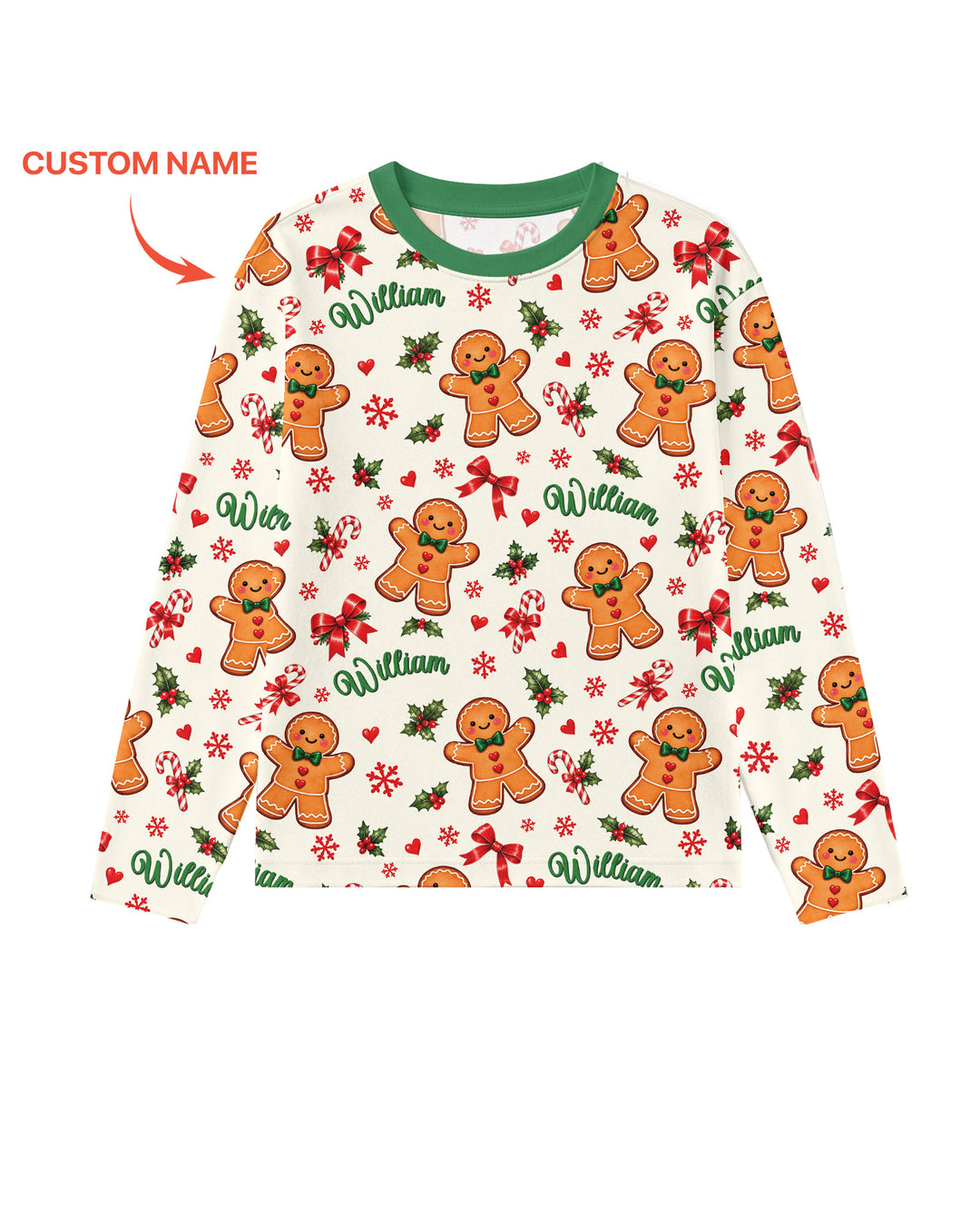 Custom Name Gingerbread Bamboo Men's Pajama Set