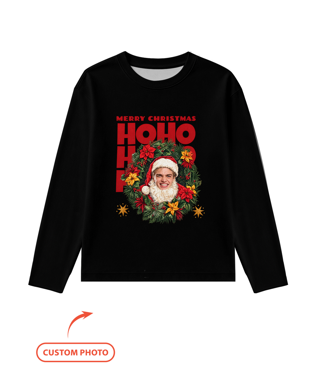 Personalized Photo Christmas Santa Bamboo Men's Pajama Set