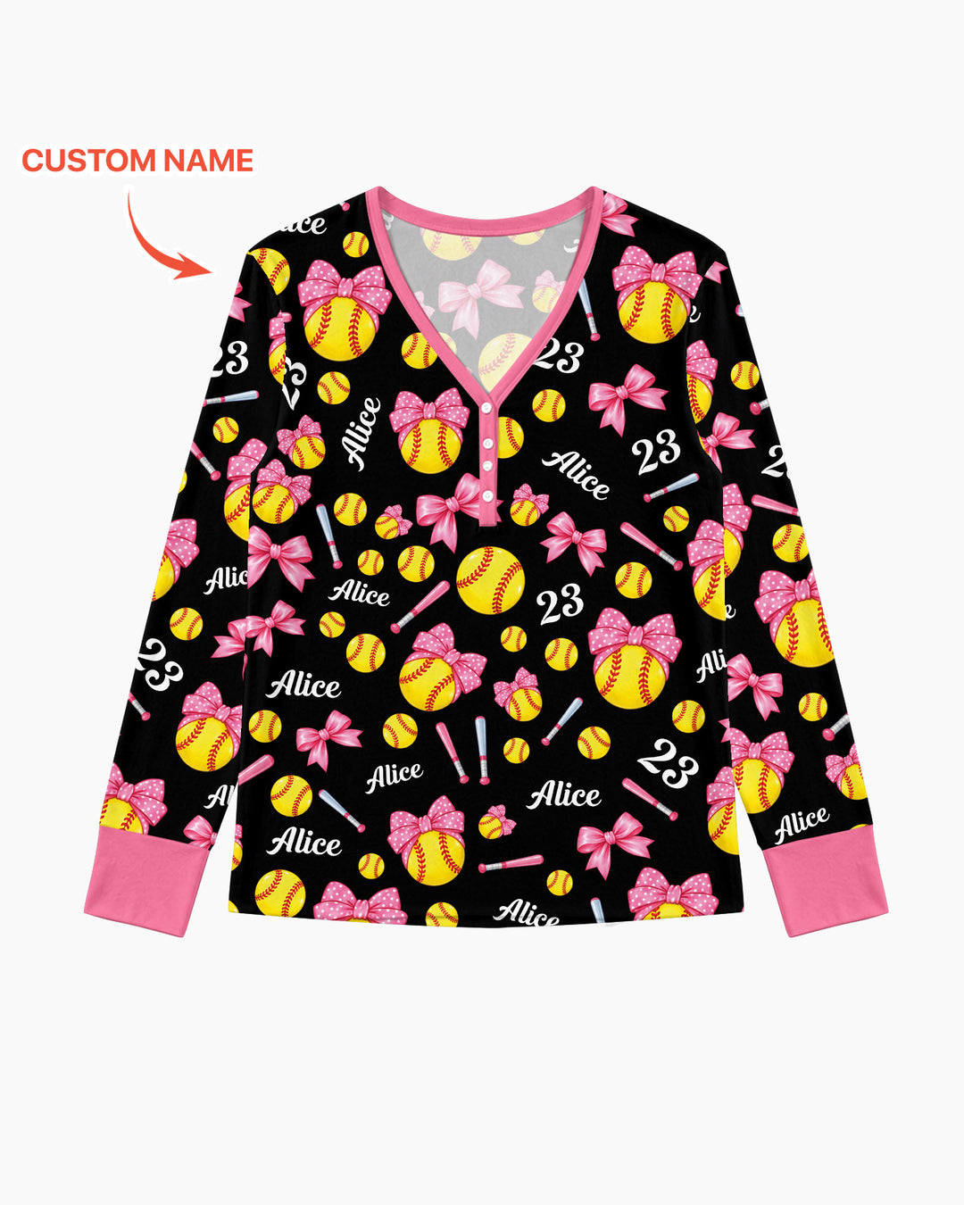 Little Softball Star Bamboo Women Pajama Set