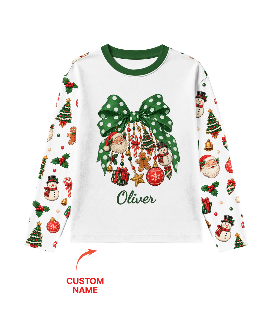 Custom Name Christmas The Bow Bamboo Men's Pajama Set
