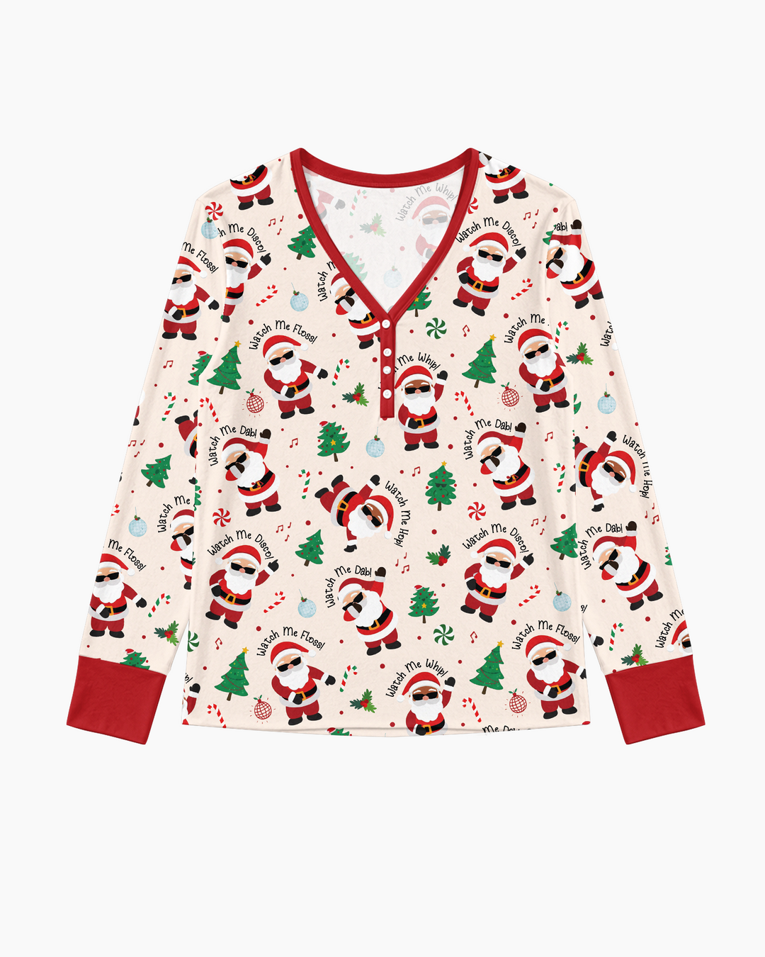 Santa's Christmas Dance Party Bamboo Women Pajama Set