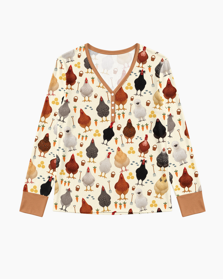 Little Chicken Farmer Bamboo Women Pajama Set