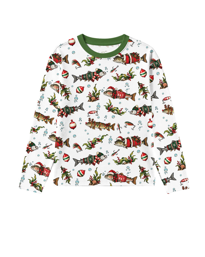 Christmas Trout Fishing Bamboo Men's Pajama Set
