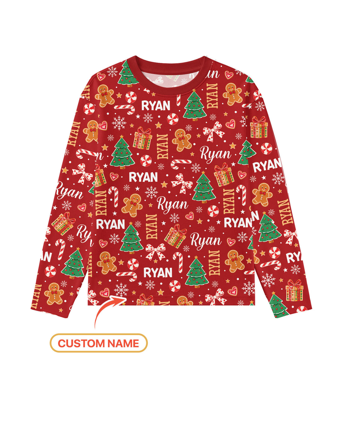 Custom Name Christmas Crew Family Matching Bamboo Men's Pajama Set