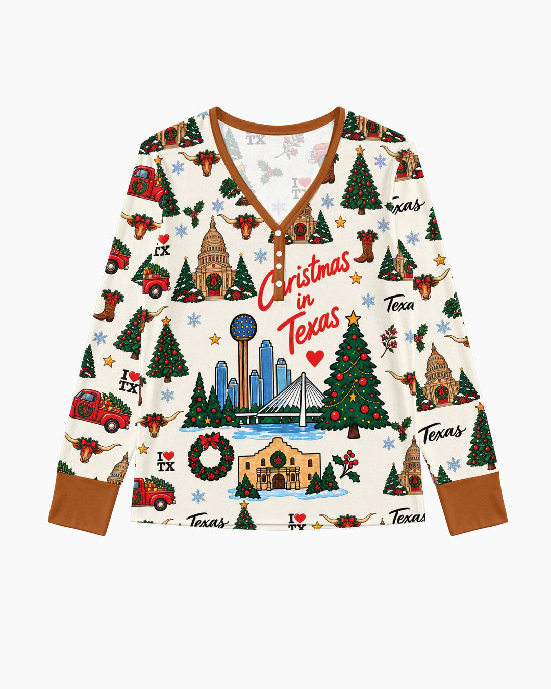 Christmas In Texas Bamboo Women Pajama Set
