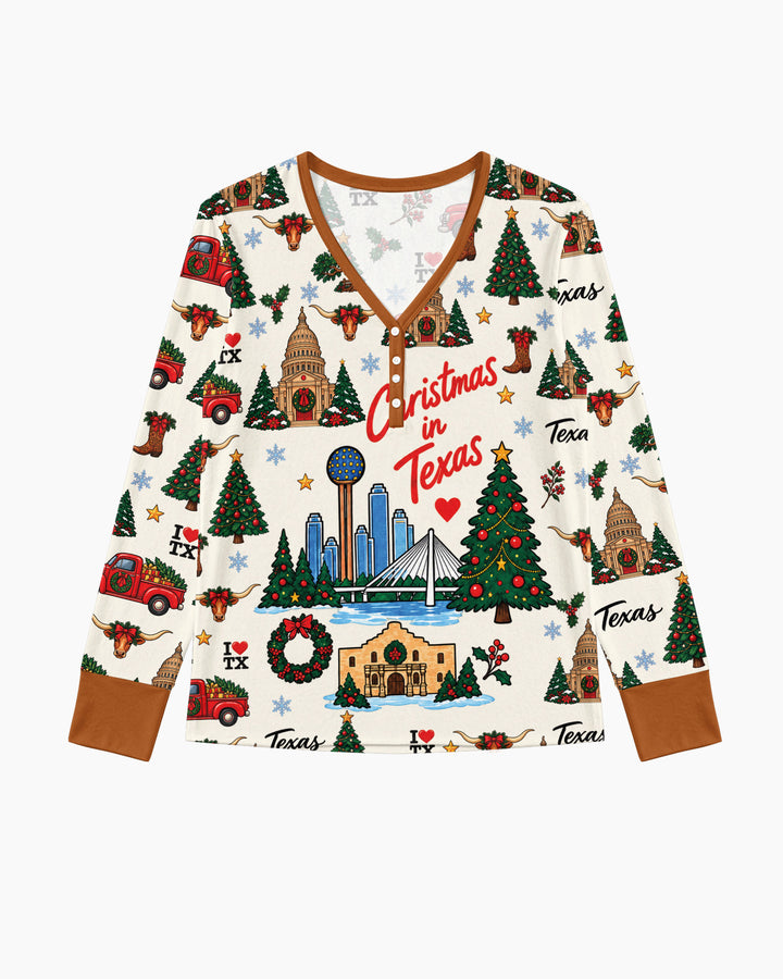 Christmas In Texas Bamboo Women Pajama Set