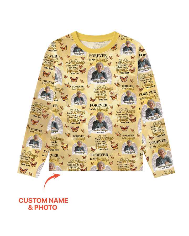 Custom Photo Forever In My Heart Family Matching Bamboo Men Pajama Set