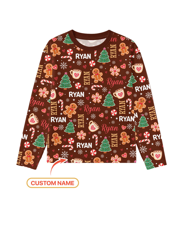 Custom Name Christmas Crew Family Matching Bamboo Men's Pajama Set