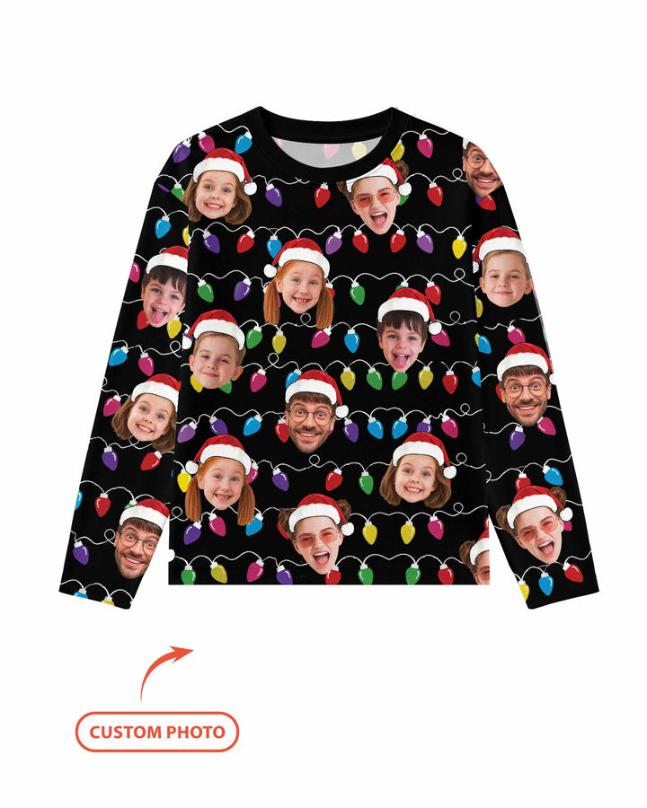 Custom Face Christmas Family Silly Xmas Leds Bamboo Men's Pajama Set