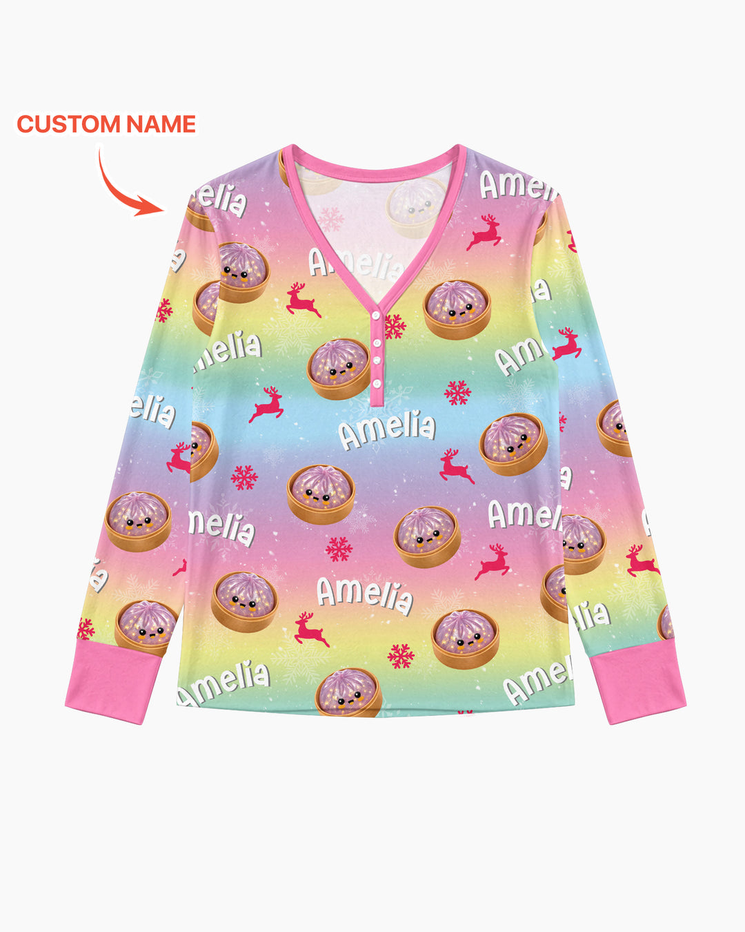 Christmas Cutie Dumpling Bamboo Women Pajama Set