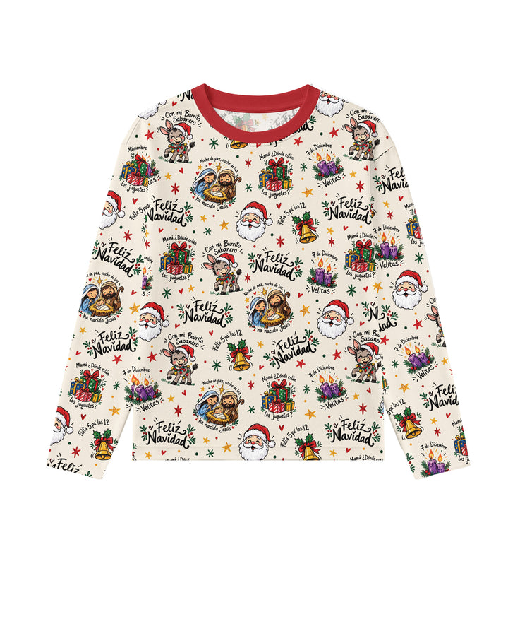 Whimsical Feliz Navidad Christmas Bamboo Men's Pajama Set