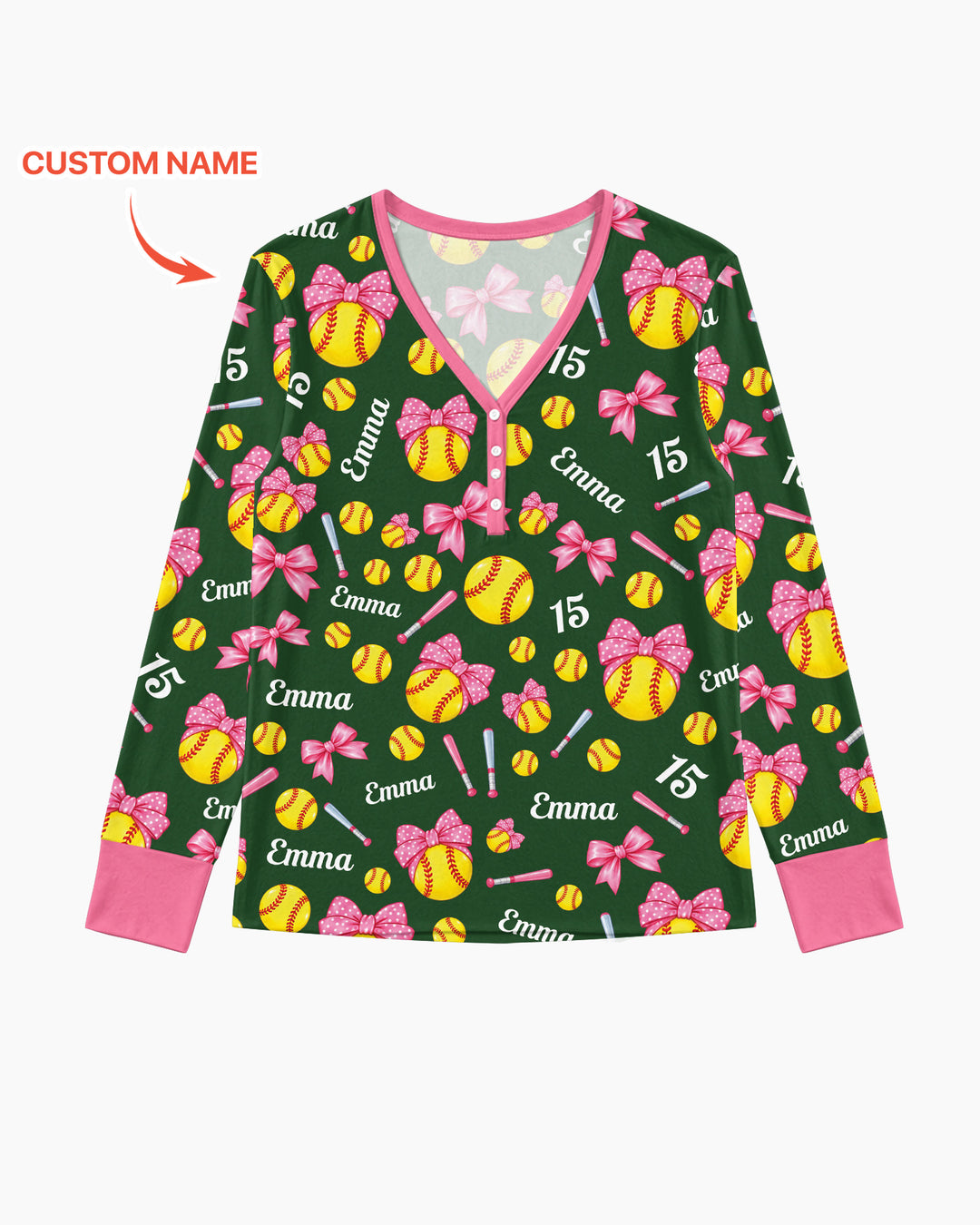 Little Softball Star Bamboo Women Pajama Set