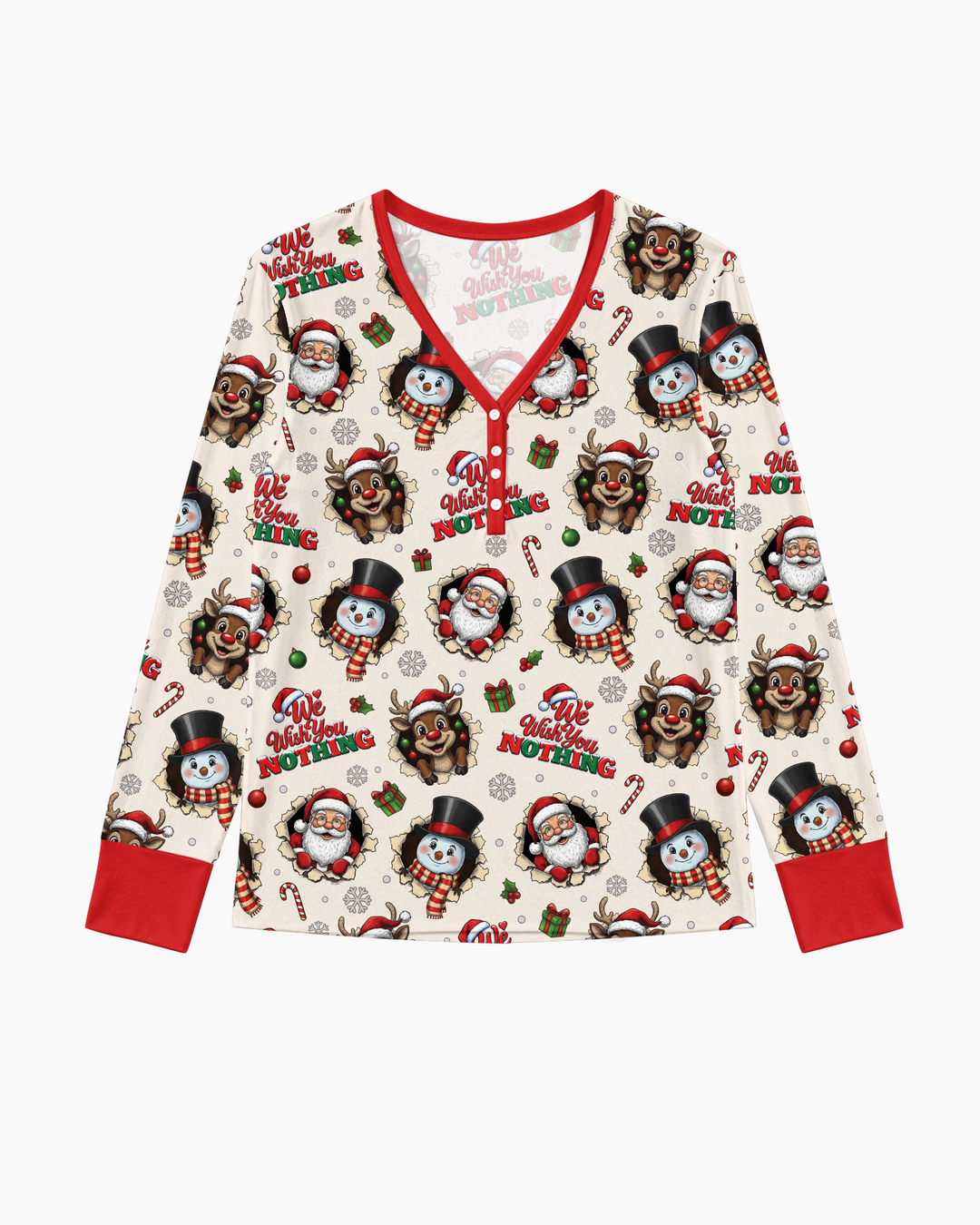 Funny Butt Christmas Squad Bamboo Women Pajama Set