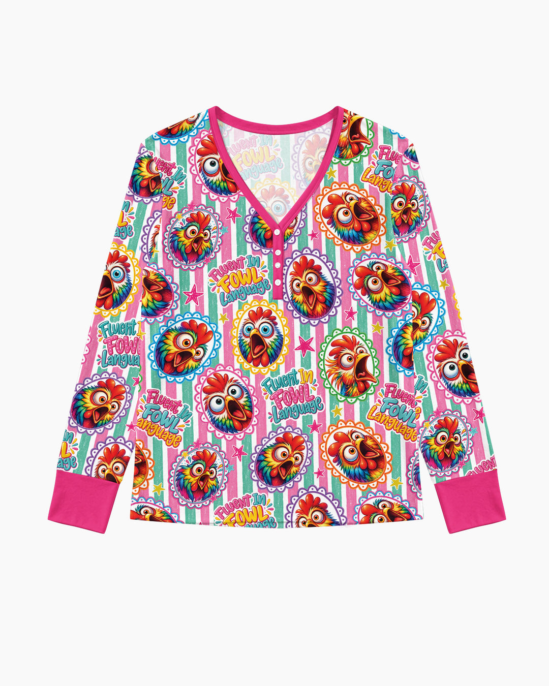 Fluent In Fowl Language Bamboo Women Pajama Set