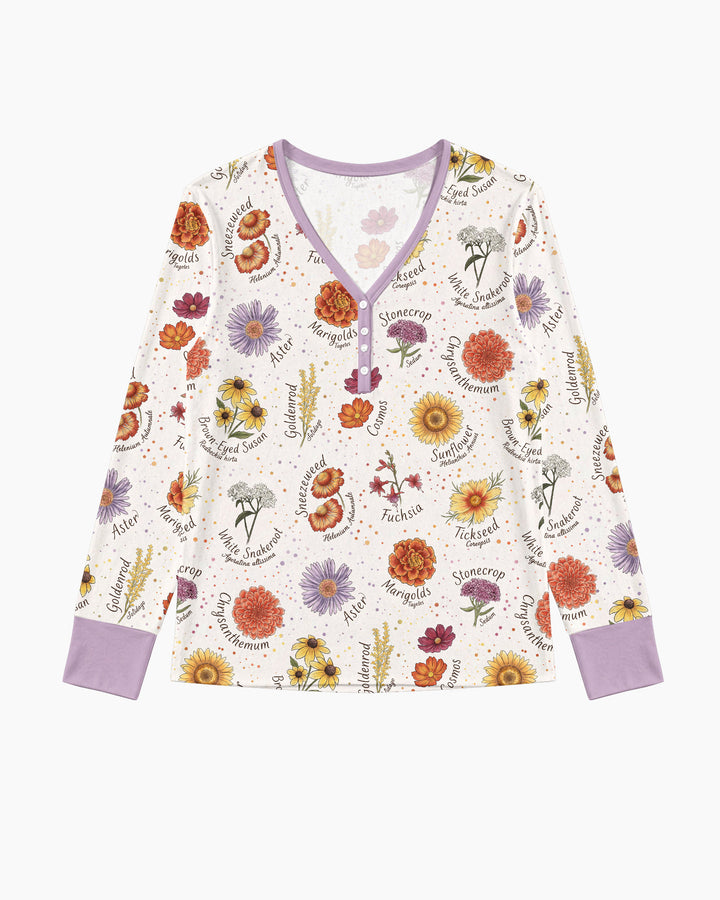 Autumn Blooms of North America Bamboo Women Pajama Set