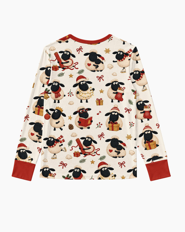 Festive Holiday Sheep Bamboo Women Pajama Set
