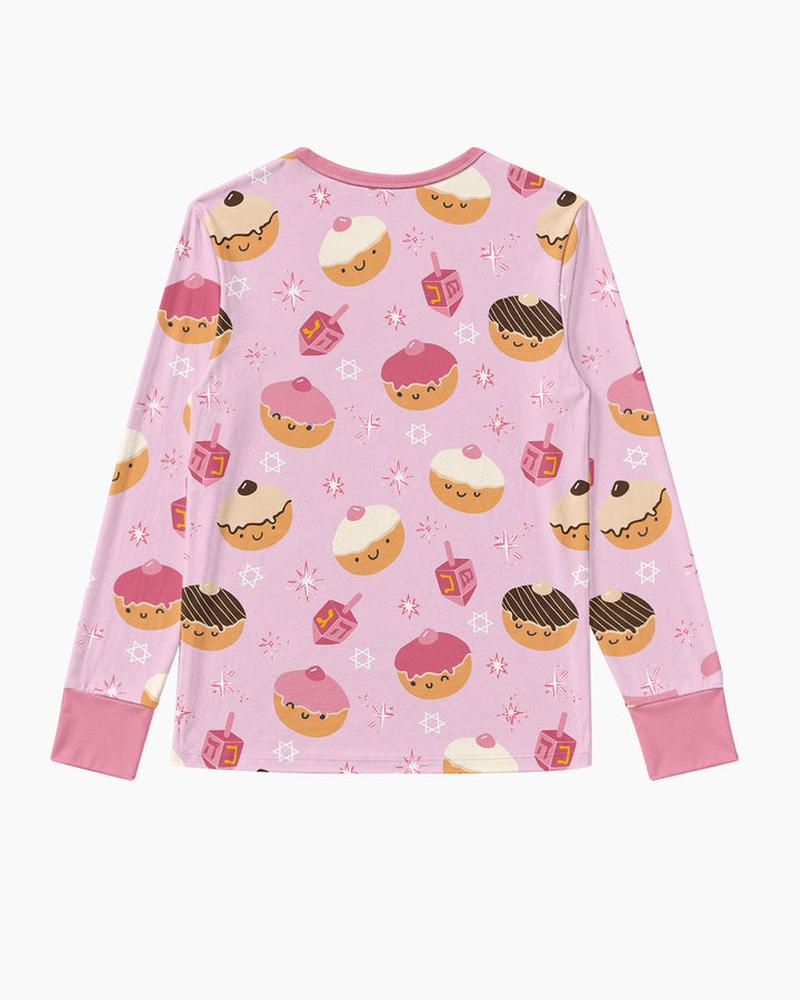 Hanukkah Donut Family Matching Bamboo Women Pajama Set