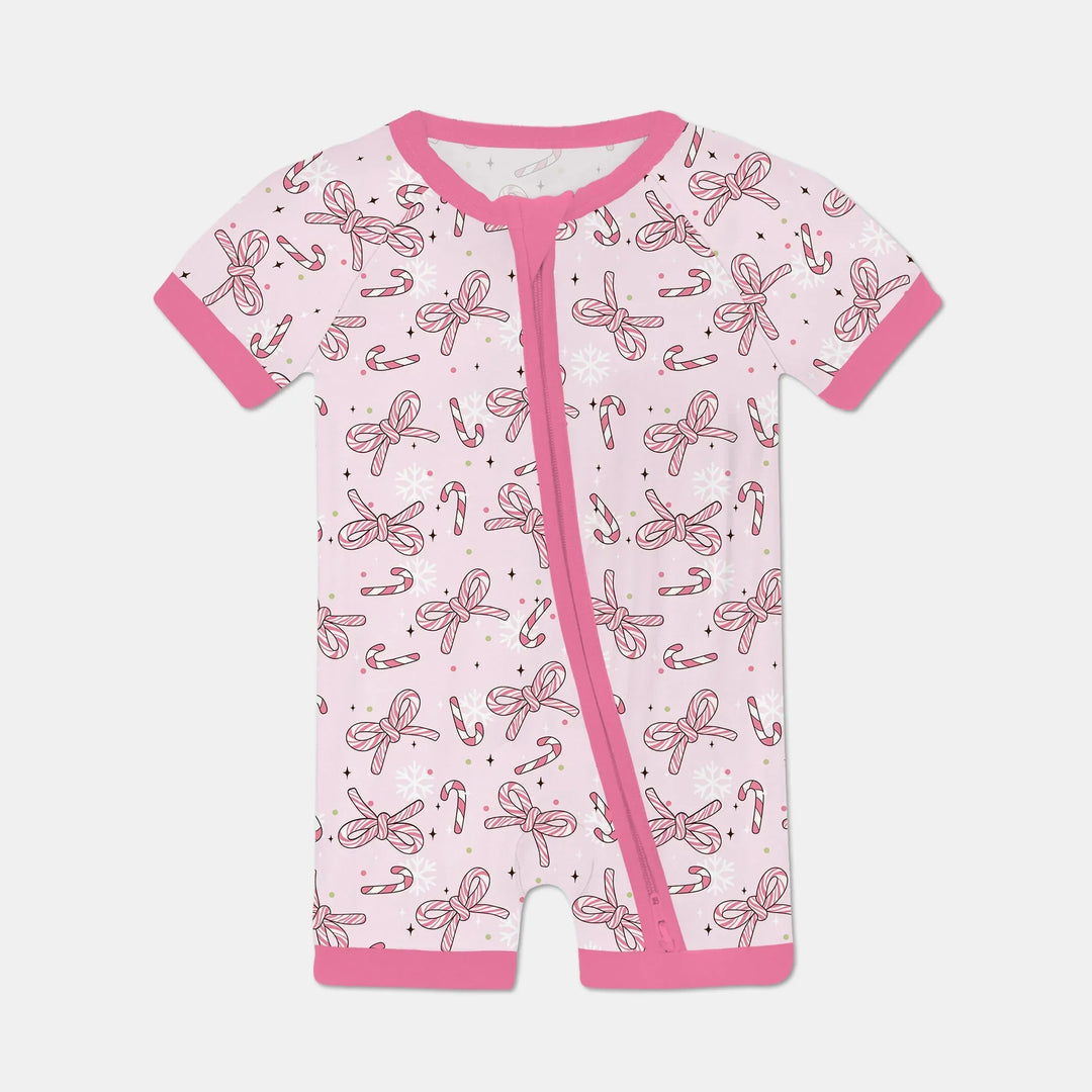 Pink Candy Bows Bamboo Shorty Zippy