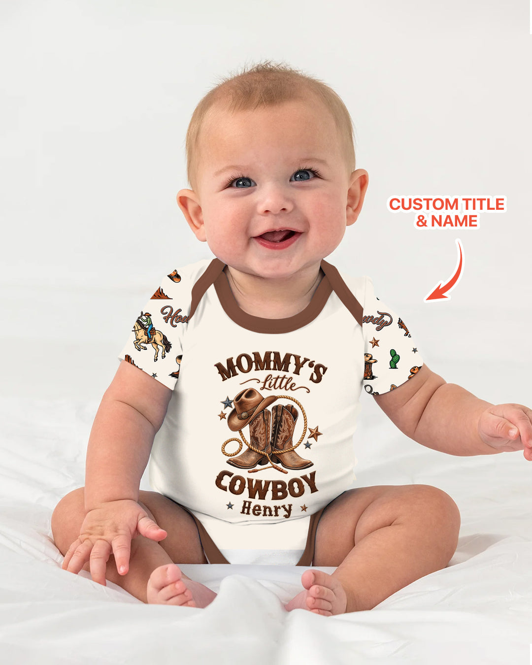 Personalized Family's Little Cowboy Bamboo Bodysuit