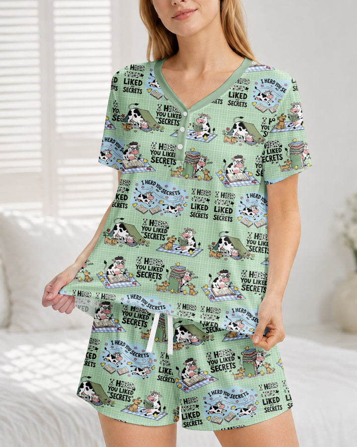 The Secret Gossip Club Bamboo Women Short Sleeve Short Pajama Set