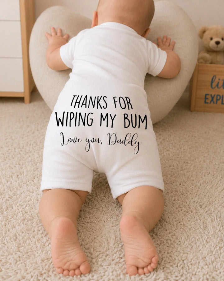 Custom Name Thanks For Wiping My Bum Bamboo Shorty Zippy