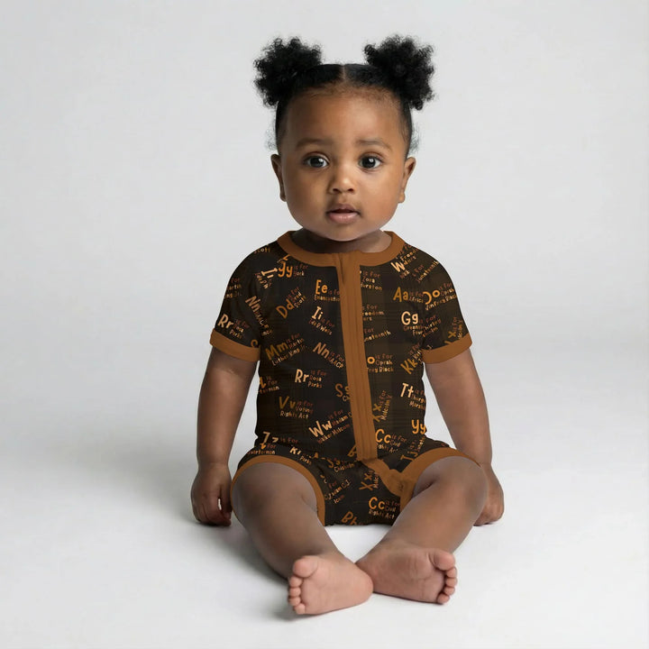 Black History Alphabet Bamboo Shorty Zippy