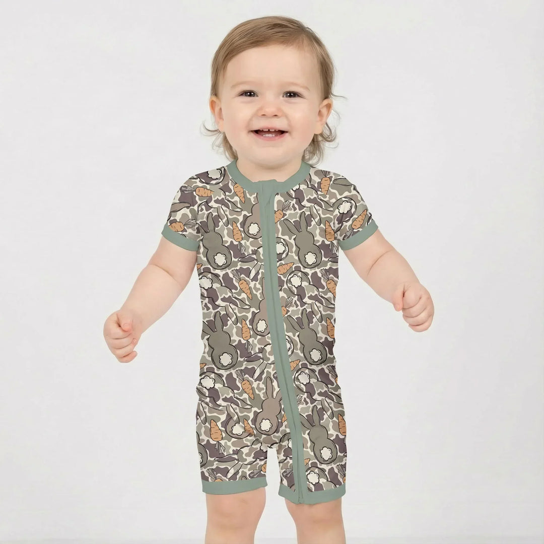 Camo Easter Bunny Bamboo Shorty Zippy