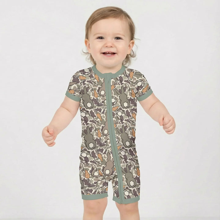 Camo Easter Bunny Bamboo Shorty Zippy