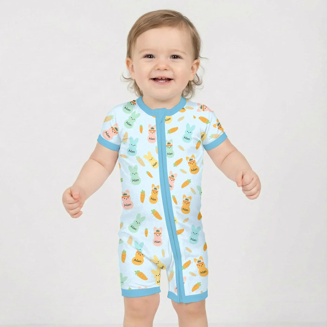 Custom Name Easter Bunny Bamboo Shorty Zippy