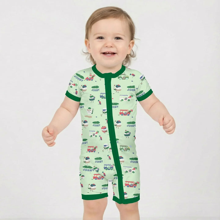 Cute Golf ball Bamboo Shorty Zippy
