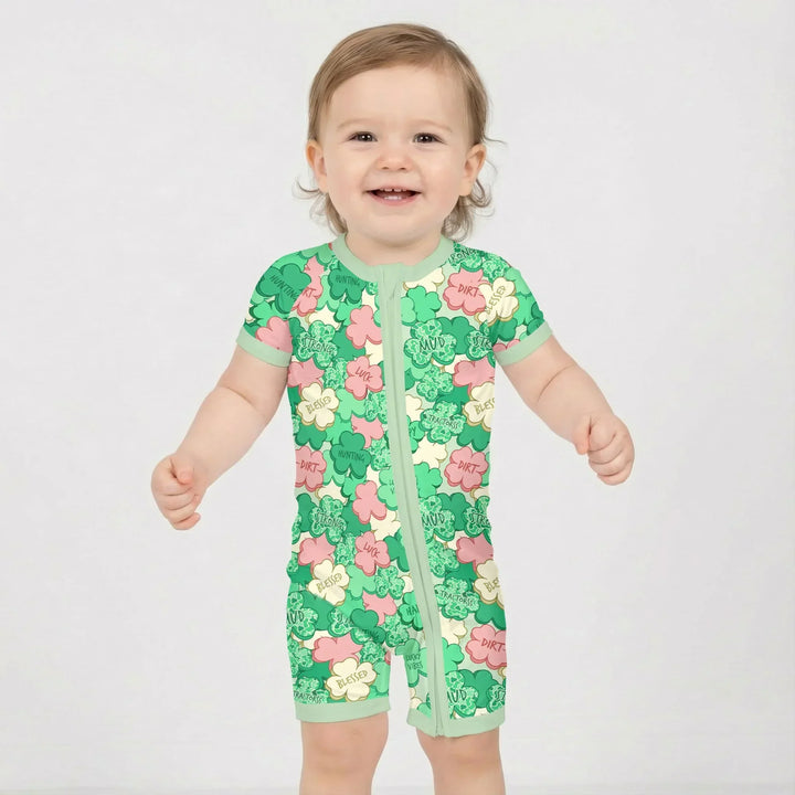 Lucky Vibes Shamrock Bamboo Shorty Zippy