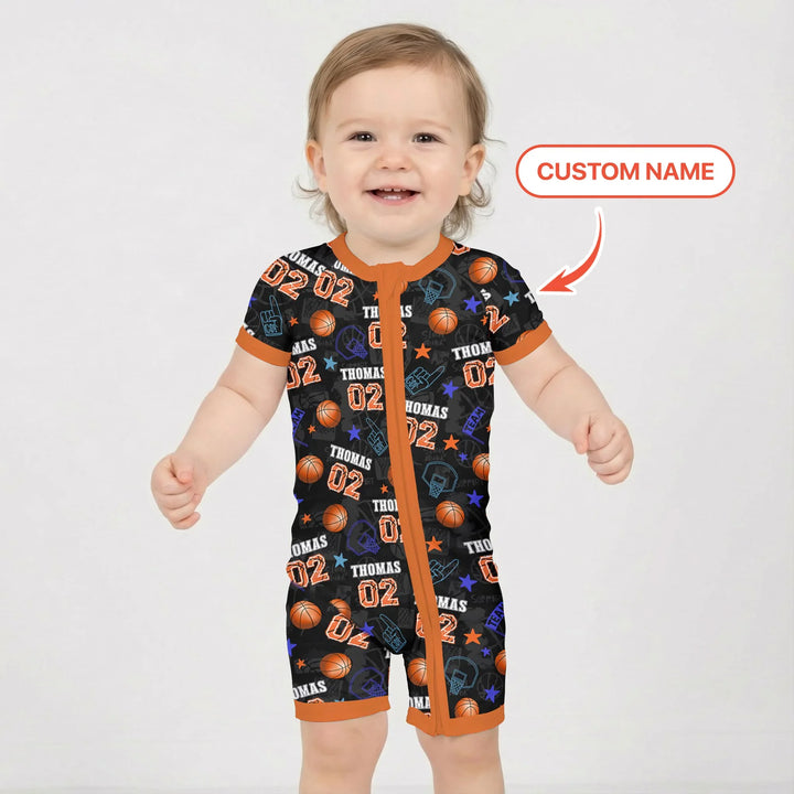 Custom Name Basketball Time Bamboo Shorty Zippy