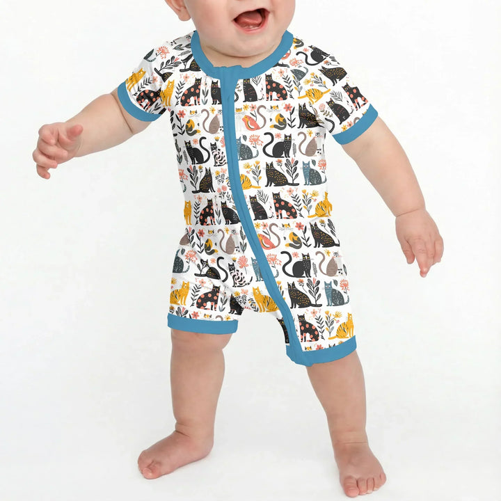 Botanical Cats Bamboo Shorty Zippy