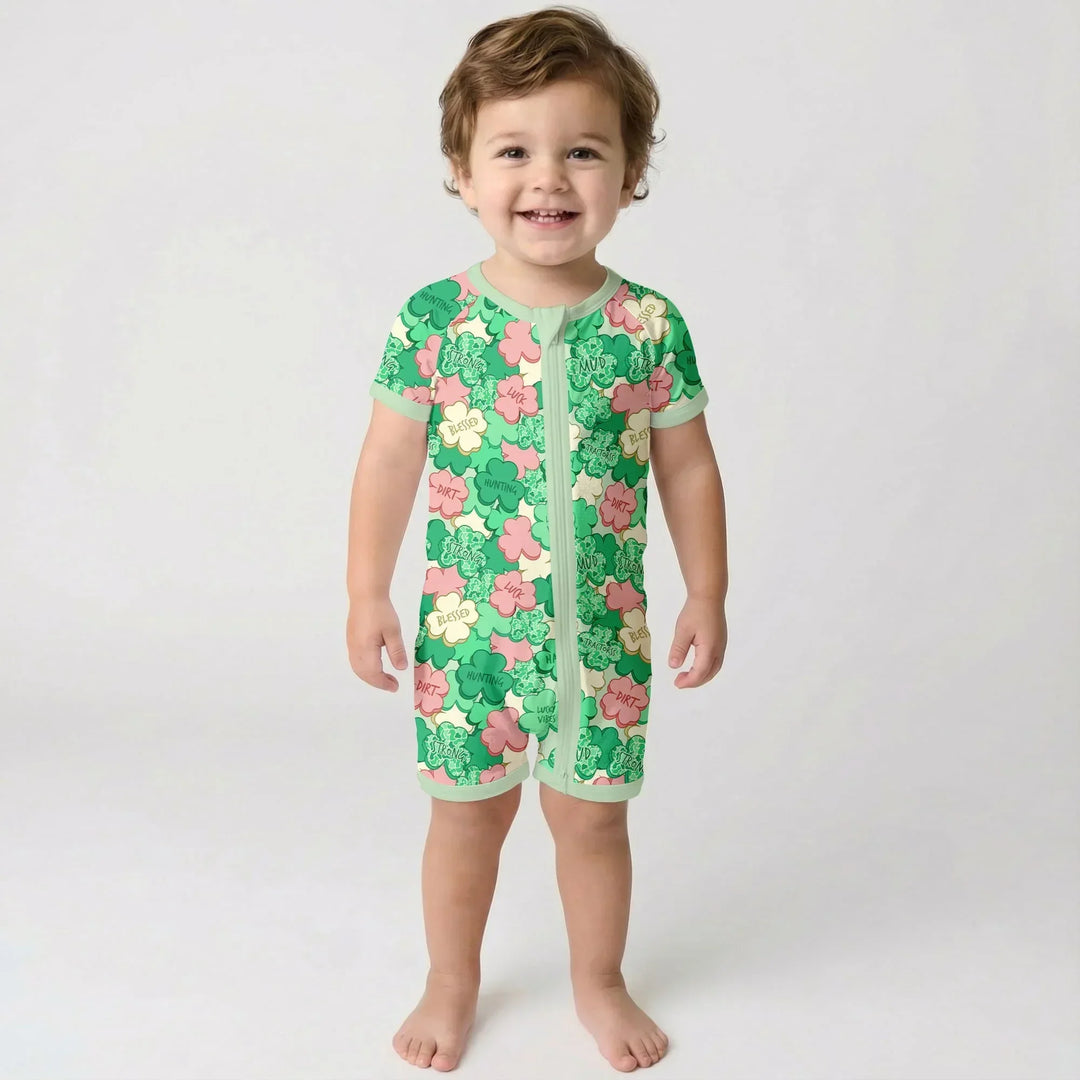Lucky Vibes Shamrock Bamboo Shorty Zippy