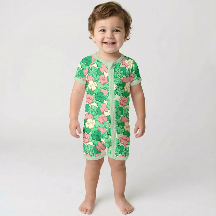 Lucky Vibes Shamrock Bamboo Shorty Zippy