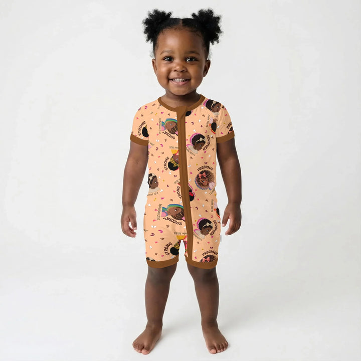 Empowered African Girl Bamboo Shorty Zippy