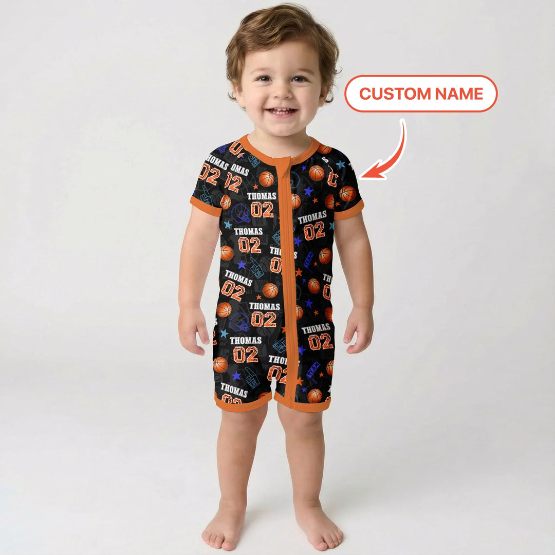 Custom Name Basketball Time Bamboo Shorty Zippy