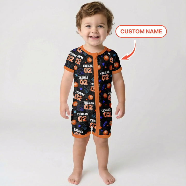 Custom Name Basketball Time Bamboo Shorty Zippy